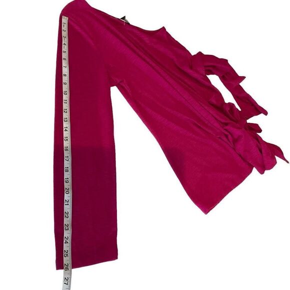INC International Concepts Blouse Round Neck Pink Fuchsia Rose Side Knot Tie XXL - Picture 8 of 11